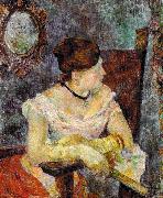 Paul Gauguin Madame Mette Gauguin in Evening Dress oil on canvas